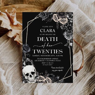 Death To My Twenties Floral 30th Birthday Invitation