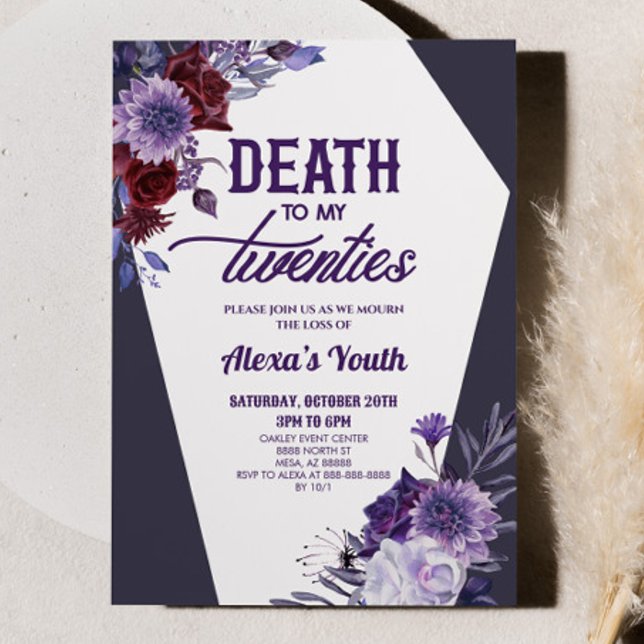 Death To My Twenties Floral 30th Birthday Party Invitation (Creator Uploaded)