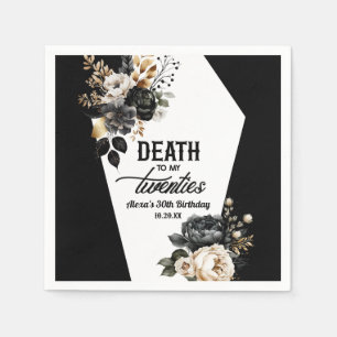 Death To My Twenties Floral 30th Birthday Party Napkin