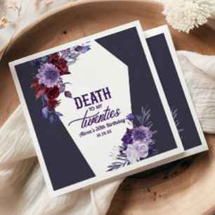 Death To My Twenties Floral 30th Birthday Party Napkin