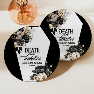 Death To My Twenties Floral 30th Birthday Party Paper Plate