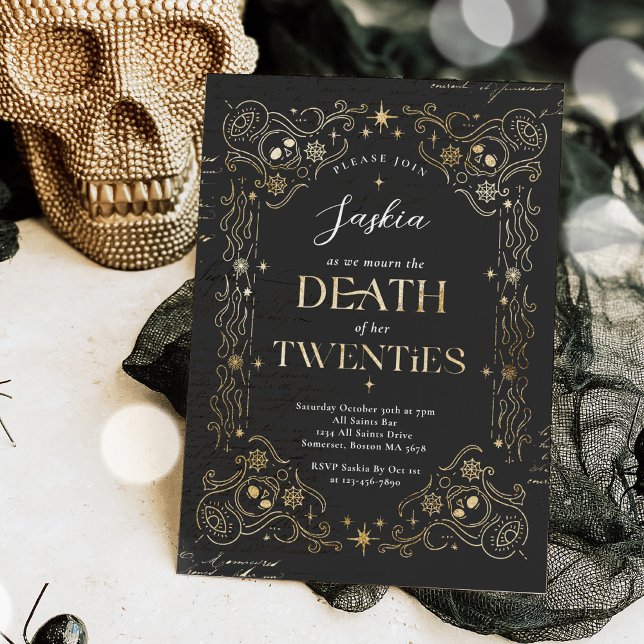 Death To My Twenties Halloween 30th Birthday Party Invitation (Creator Uploaded)