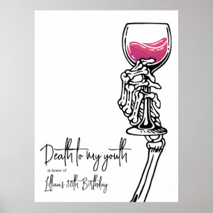 Death to My Youth Birthday Invitation Poster