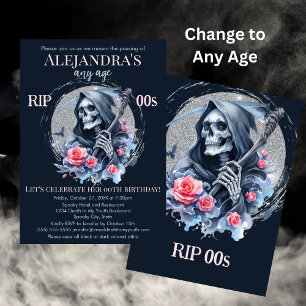 Death to My Youth Grim Reaper Adult Birthday Party Invitation