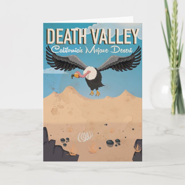 Death Valley Cartoon vintage travel poster Holiday Card (Front)