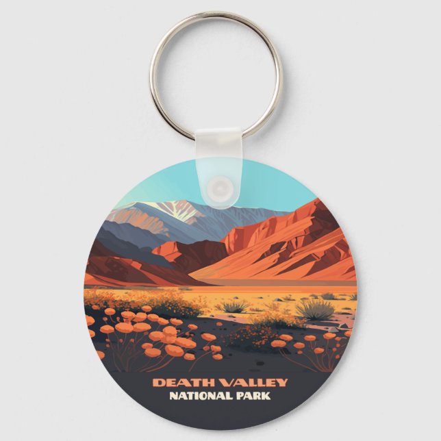 Death Valley National Park California Poppies Key Ring (Front)