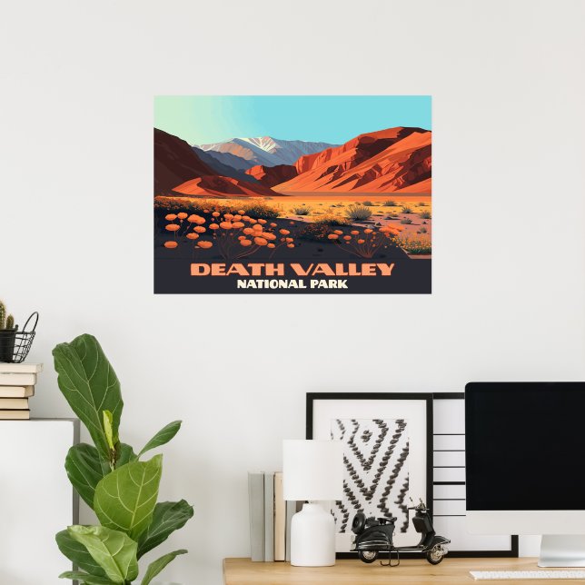 Death Valley National Park California Poppies Poster (Home Office)