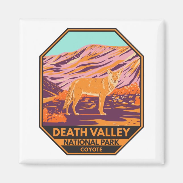  Death Valley National Park Coyote Vintage Magnet (Front)