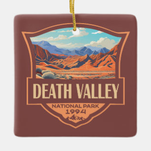 Death Valley National Park Illustration Retro Ceramic Ornament