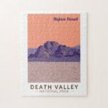 Death Valley National Park Mojave Desert Travel Jigsaw Puzzle<br><div class="desc">Death Valley vector artwork design. The park is known for Titus Canyon,  with a ghost town and colourful rocks,  and Badwater Basin’s salt flats,  North America’s lowest point.</div>