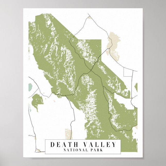 Death Valley National Park Retro Street Map Poster (Front)