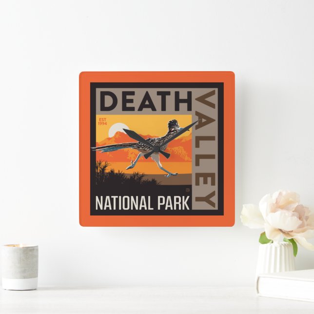 Death Valley National Park | Roadrunner Square Wall Clock (Home)
