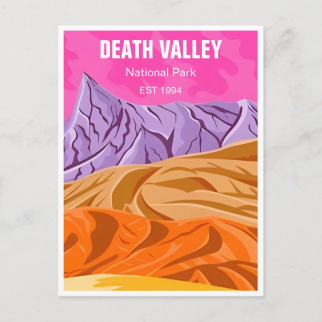 Death Valley National Park Vintage retro Postcard (Front)