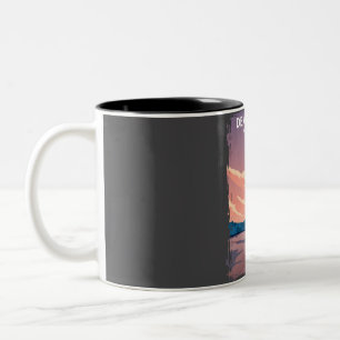Death Valley Vintage Minimal National Park Travel  Two-Tone Coffee Mug