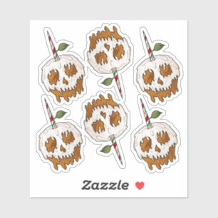 Deathly Sweet Caramel Apple Skull Sticker Set