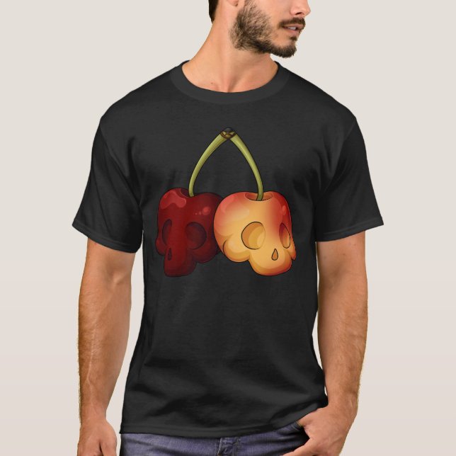Deathly Sweet Cherry Skulls T-Shirt (Front)