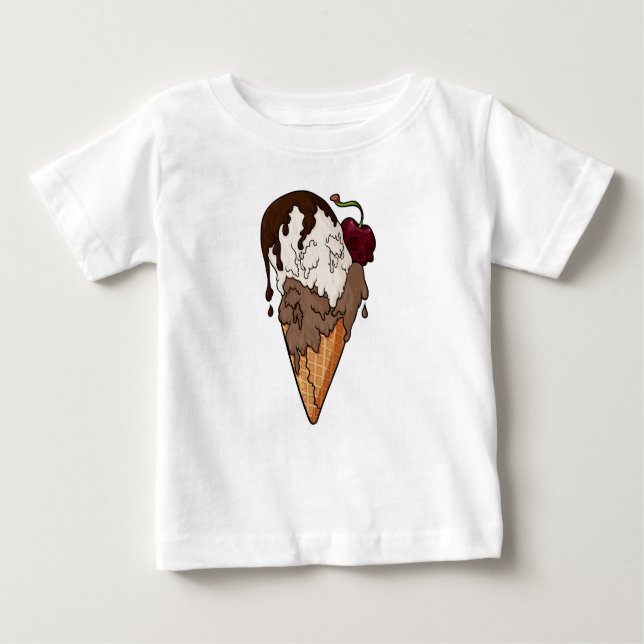 Deathly Sweet Classic Skull Ice Cream Baby T-Shirt (Front)