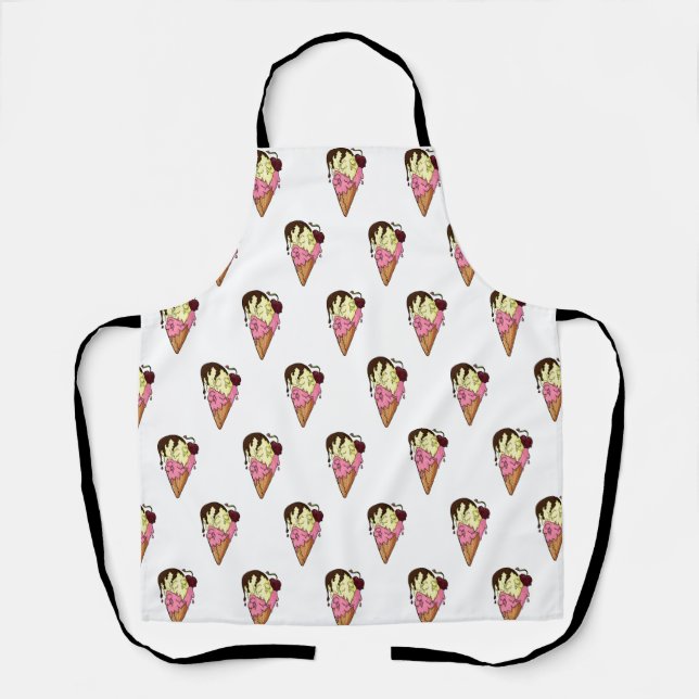 Deathly Sweet Strawberry n' Banana Skull Ice Cream Apron (Front)