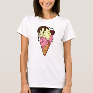 Deathly Sweet Strawberry n' Banana Skull Ice Cream T-Shirt