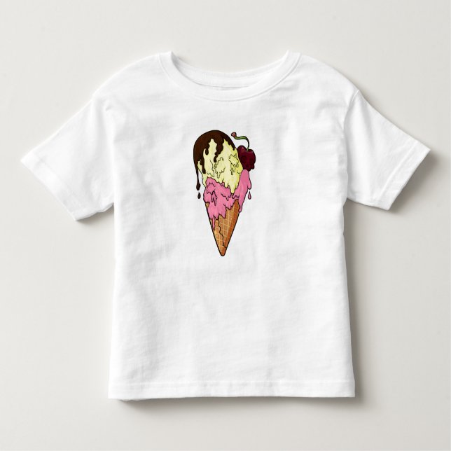 Deathly Sweet Strawberry n' Banana Skull Ice Cream Toddler T-Shirt (Front)