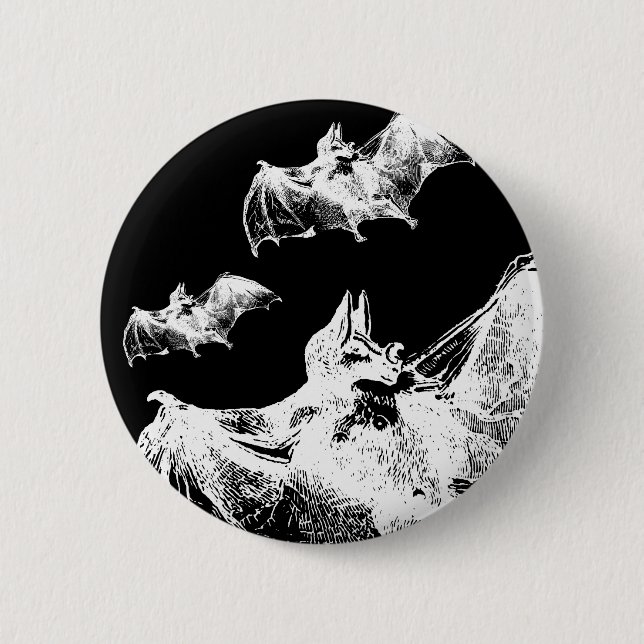Deathrock Vampire Bats 6 Cm Round Badge (Front)