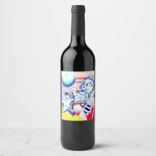 Death's Crown - Oil Painting Wine Label