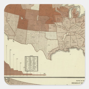 Deaths, diphtheria, digestive system square sticker