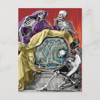 death's discourse upon the living postcard