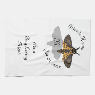 Death's Hawk Head Monogram Tea Towel