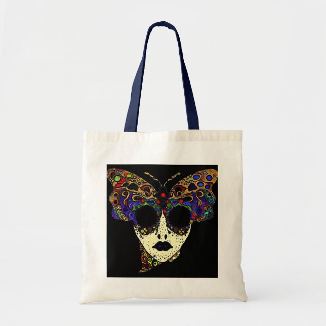 'DEATH'S HEAD DELIRIUM' - Acid Gothic Edition Tote Bag (Front)