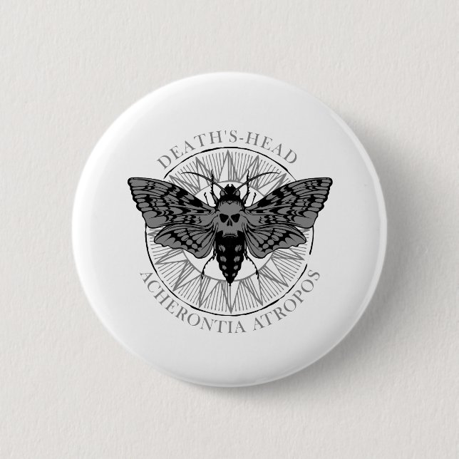 deaths head hawk moth 6 cm round badge (Front)