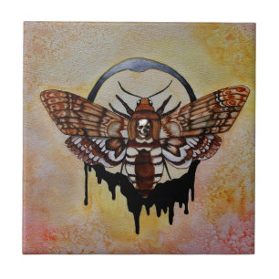 Death's Head Hawk Moth Ceramic Tile