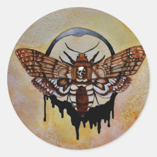 Death's Head Hawk Moth Classic Round Sticker