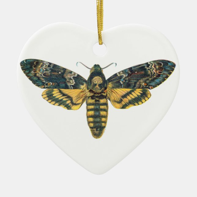 Death's Head Hawk Moth, Large Moth, Moth Print Ceramic Ornament (Front)