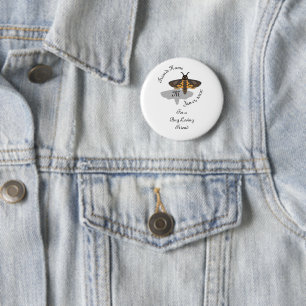 Death's Head Hawk Moth Monogram 6 Cm Round Badge