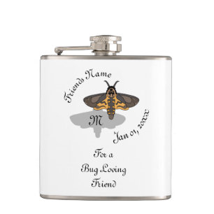 Death's Head Hawk Moth Monogram Hip Flask