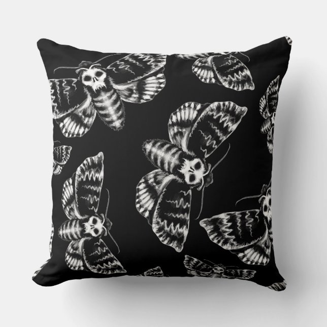 Deaths head Hawkmoth Gothic Cushion (Front)
