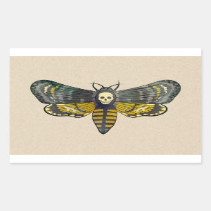 Death's-head hawkmoth rectangular sticker