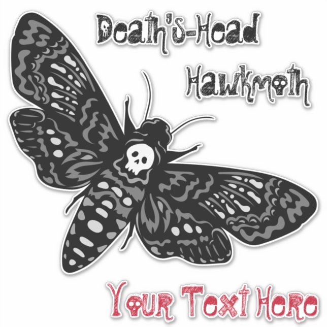 Death's Head Hawkmoth Sinister Skull Retro (Front)