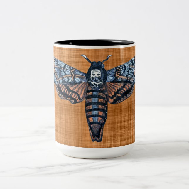 Death's Head Moth, aka Sphinx atropo moth Two-Tone Coffee Mug (Center)