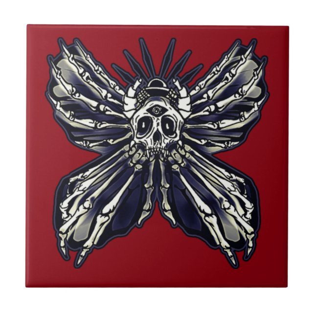 Deaths Head Moth Ceramic Tile (Front)