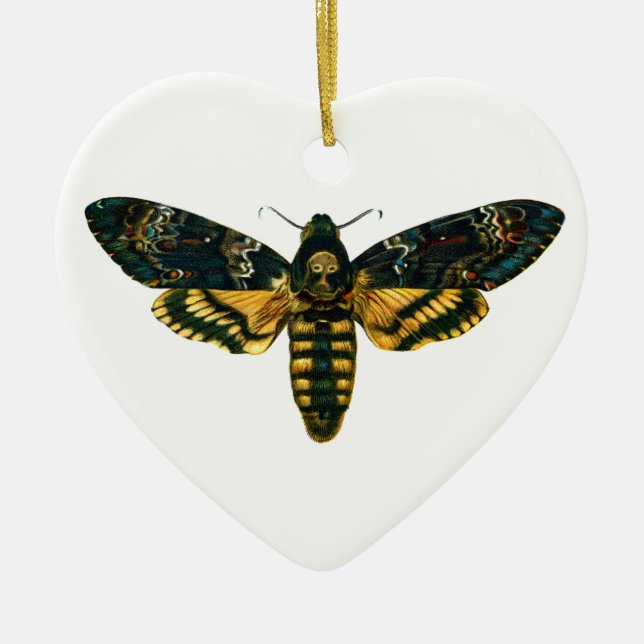 Death's Head Moth. Ceramic Tree Decoration (Front)