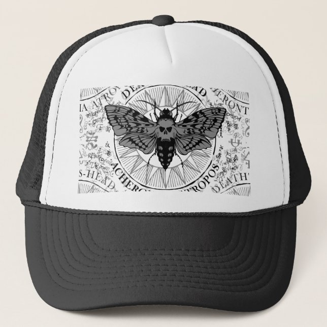 deaths head moth trucker hat (Front)