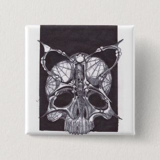Deaths Head Skull 15 Cm Square Badge