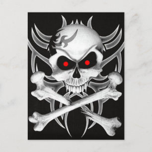 Death's Skull and Crossbones Postcard