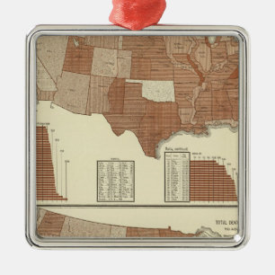 Deaths statistical map metal ornament