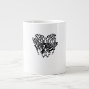 Deathshead Moth Classic - Skeleton Hand Heart Large Coffee Mug