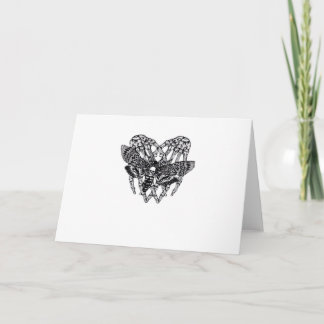 Deathshead Moth Classic Skeleton Hand Heart Style Card