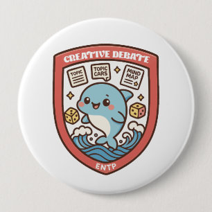 Debate Dolphin – Creative Brainstorming 10 Cm Round Badge