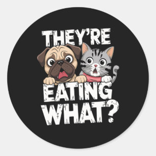 Debate Election 2024 Pets Dog Cat They're Eating W Classic Round Sticker